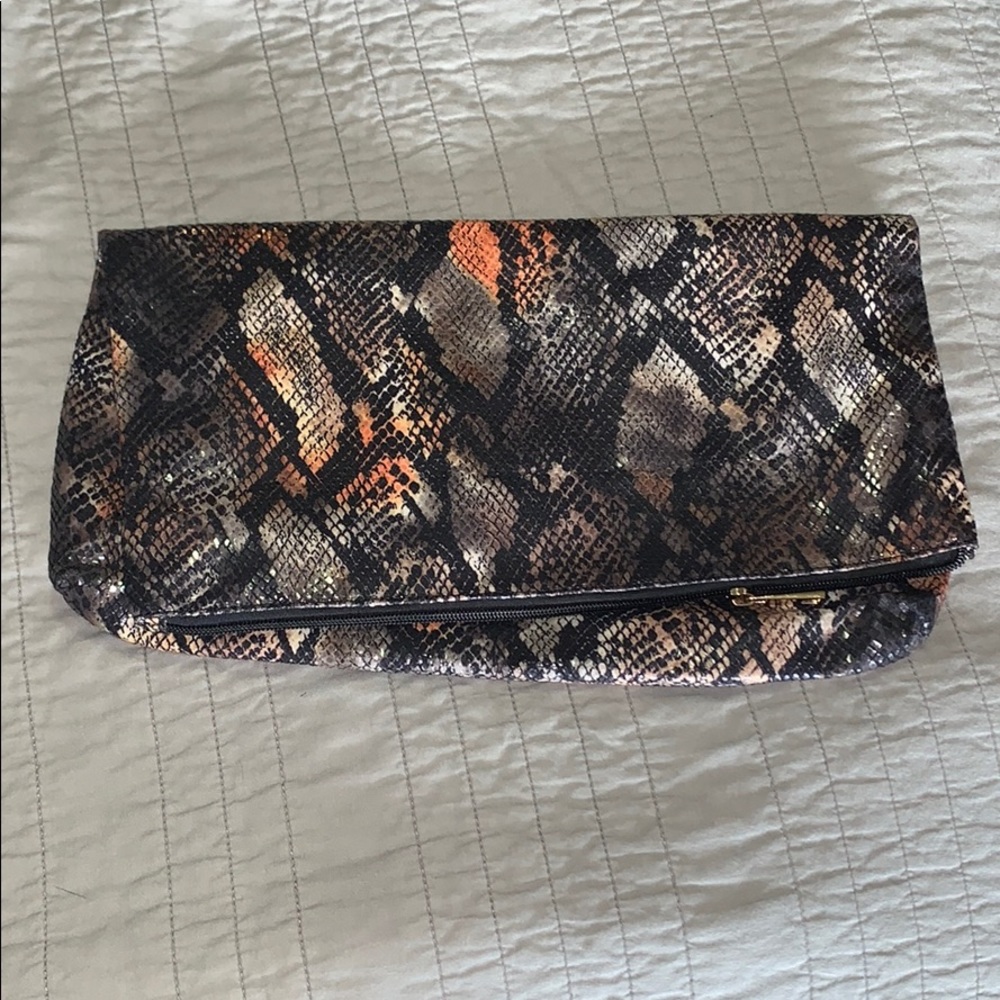Large Snake Print Clutch